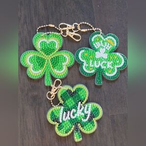 Handcrafted Diamond Art St. Patrick's Day Purse/Keychain Charms